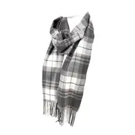 Acrylic Plaid Cashmere Feel Winter Scarf - Black/White