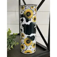 Sunflower Cow 20 oz Skinny Tumbler